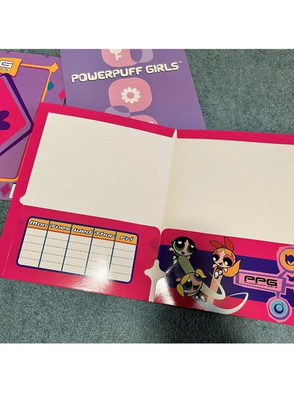 Vintage 2003 Y2K Powerpuff Girls Bundle Of 4 School Paper Folders